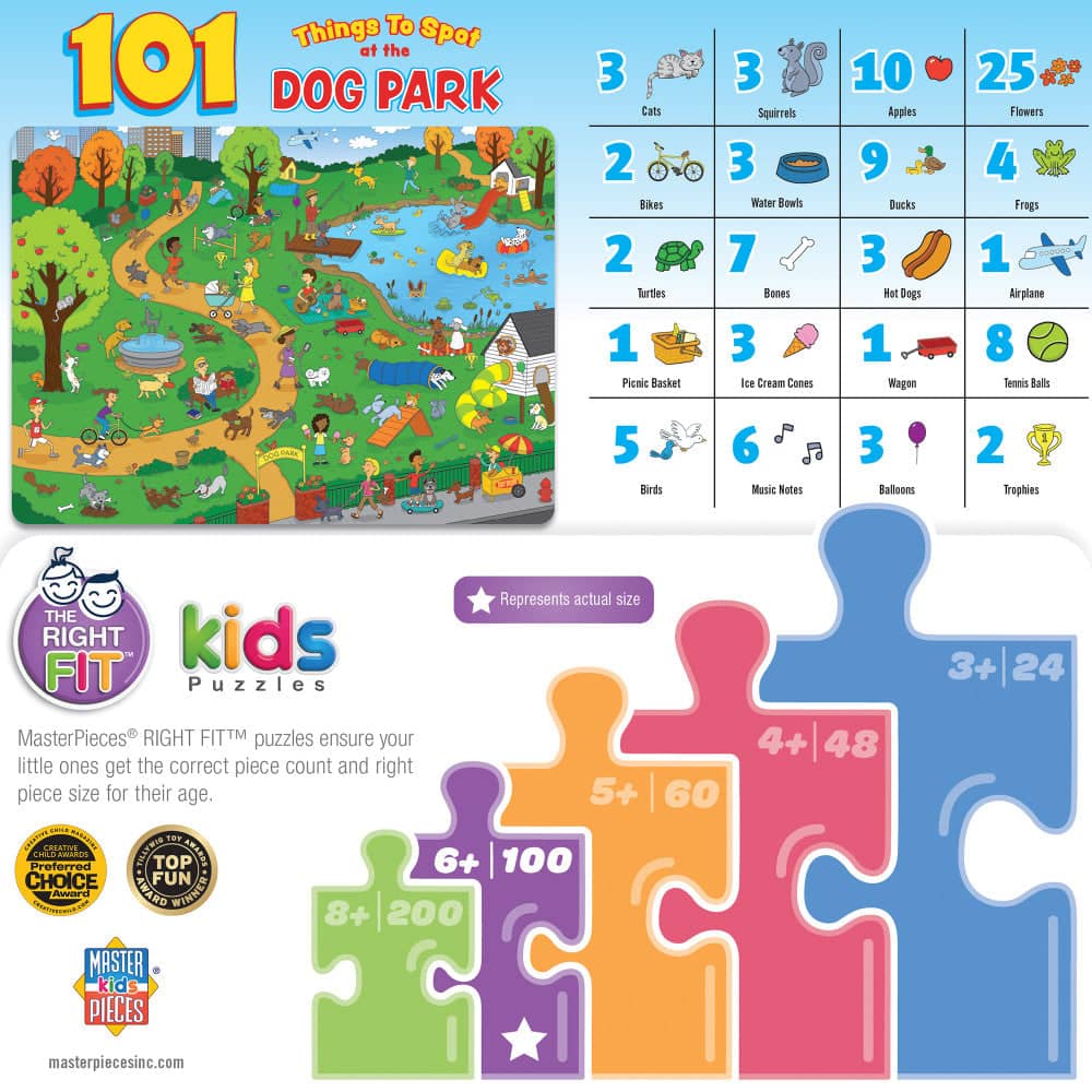 101 Things to Spot at the Dog Park 100 Piece Kids Jigsaw Puzzle - Image 3