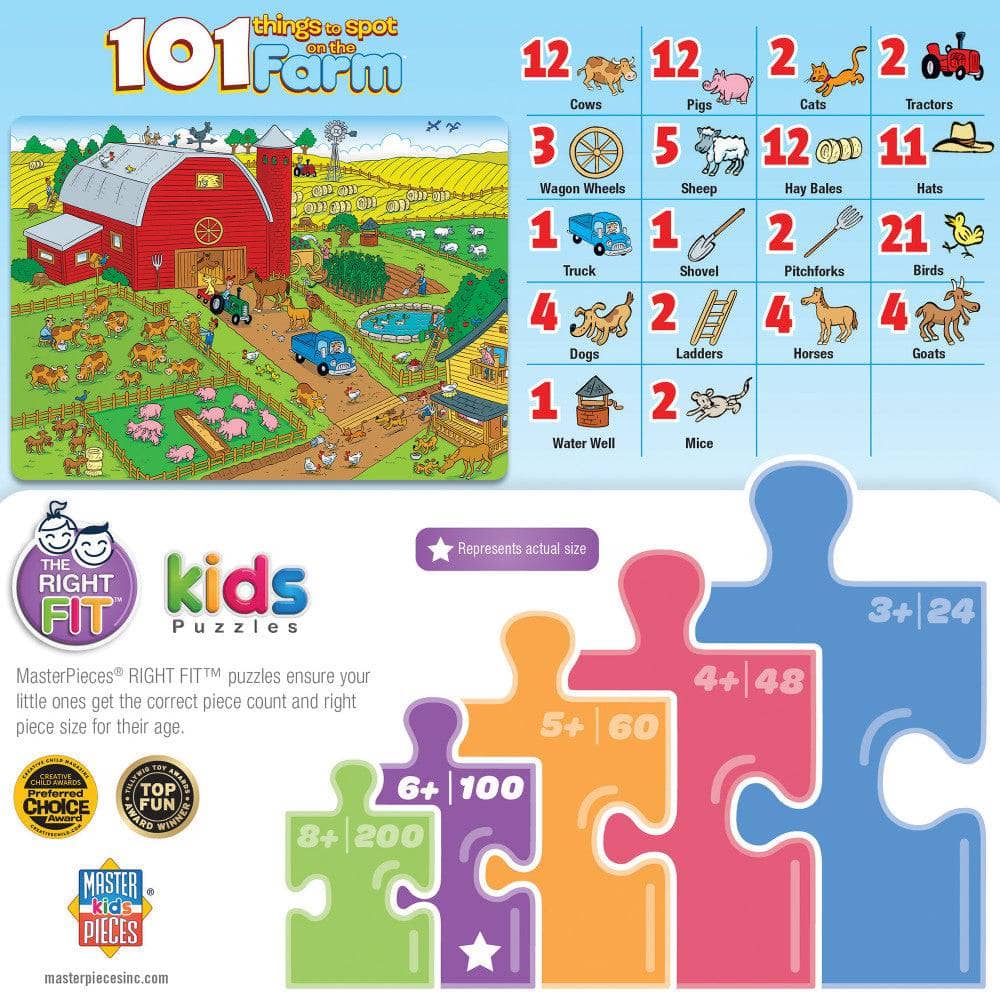 101 Things to Spot on a Farm - 101 Piece Jigsaw Puzzle - Image 3