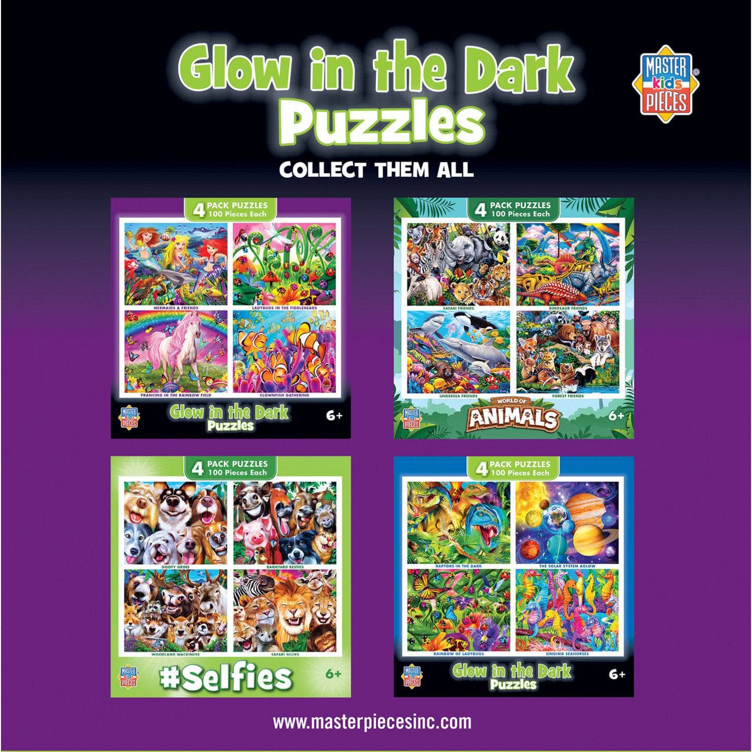Glow in the Dark 100 Piece Jigsaw Puzzles - 4-Pack V1 - Image 7