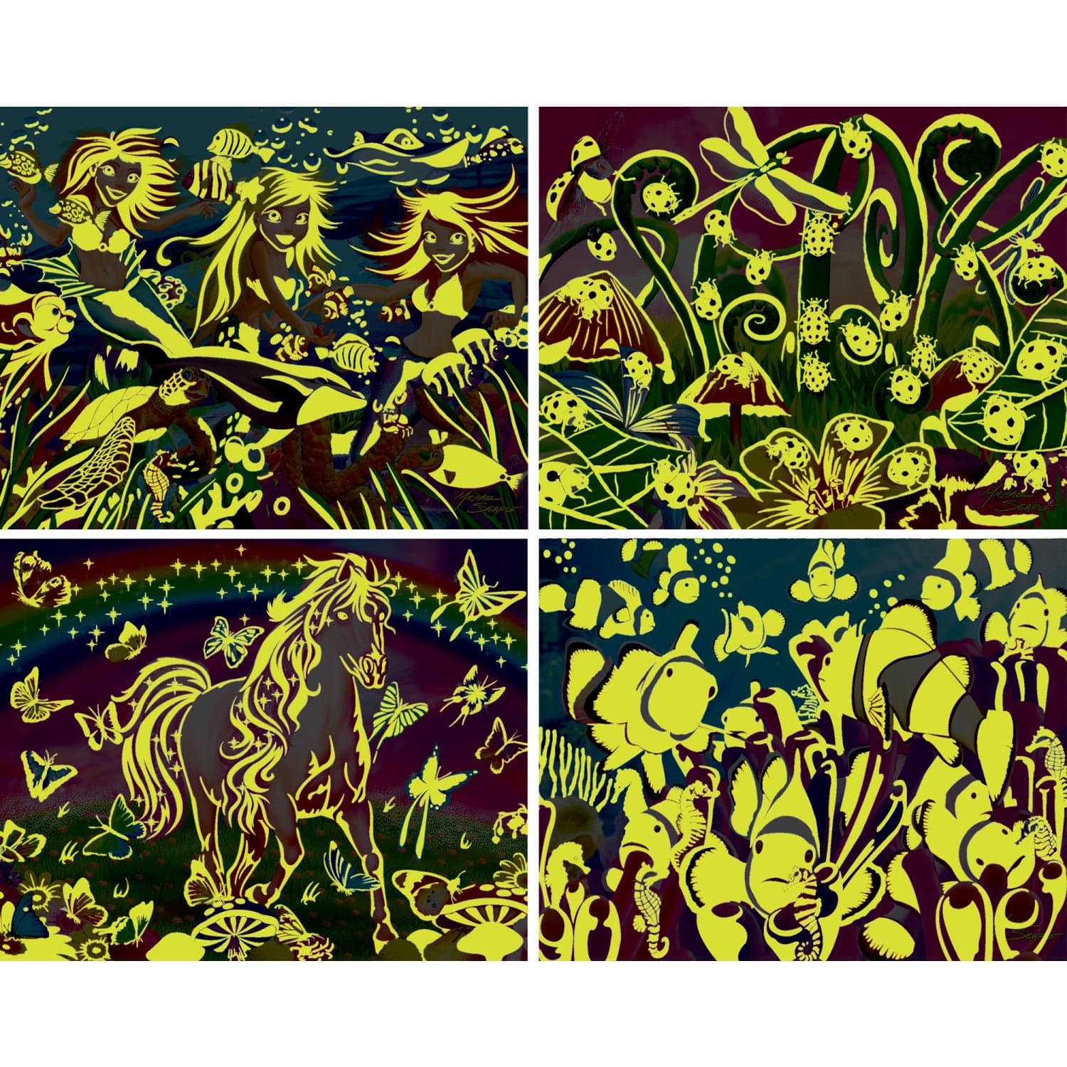 Glow in the Dark 100 Piece Jigsaw Puzzles - 4-Pack V1 - Image 8