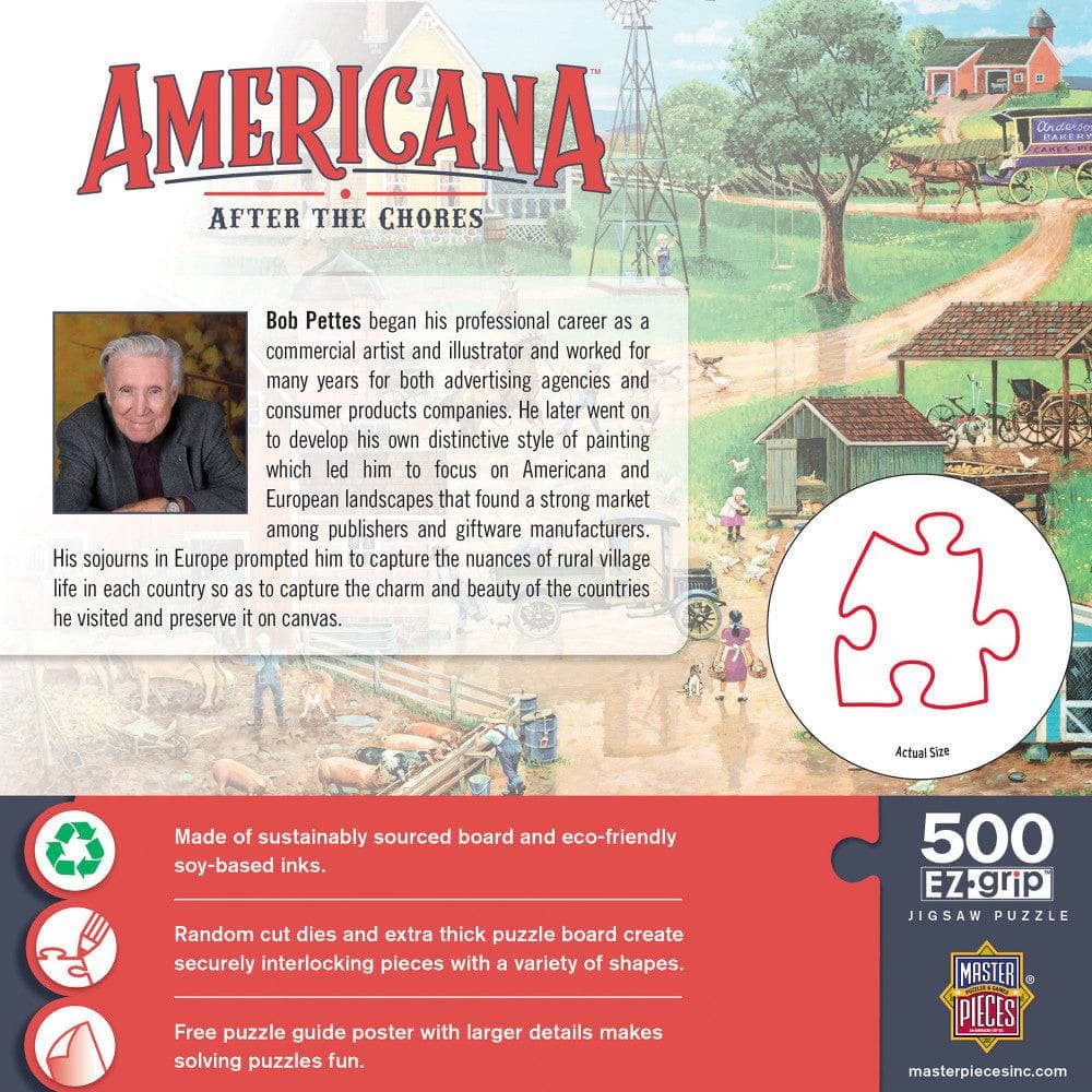 Americana - After the Chores 500 Piece EZ Grip Jigsaw Puzzle - Image 3