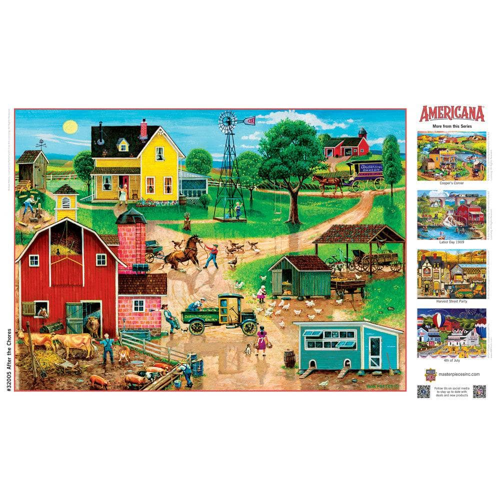 Americana - After the Chores 500 Piece EZ Grip Jigsaw Puzzle - Image 4