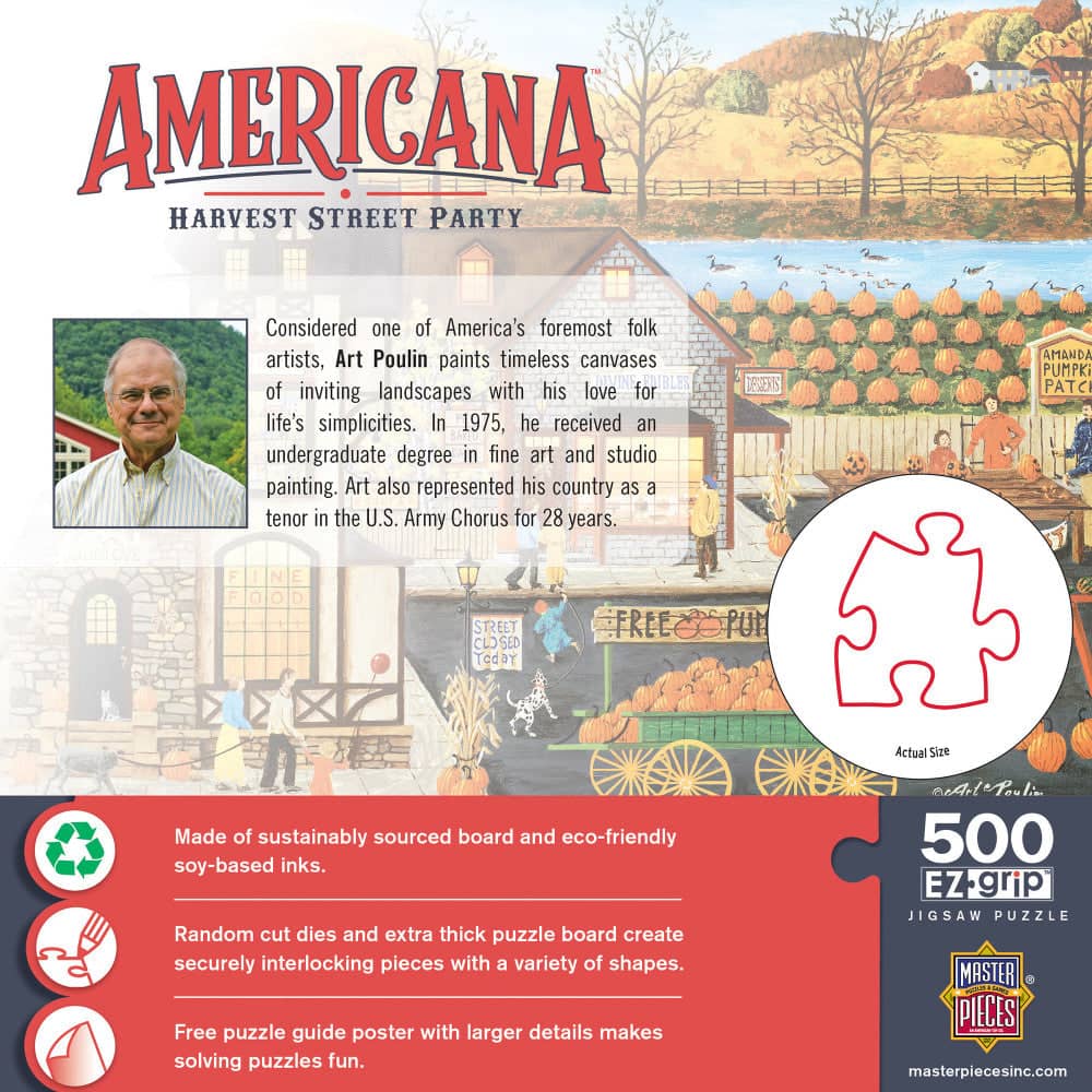 Americana - Harvest Street Party 500 Piece EZ Grip Jigsaw Puzzle - Image 3