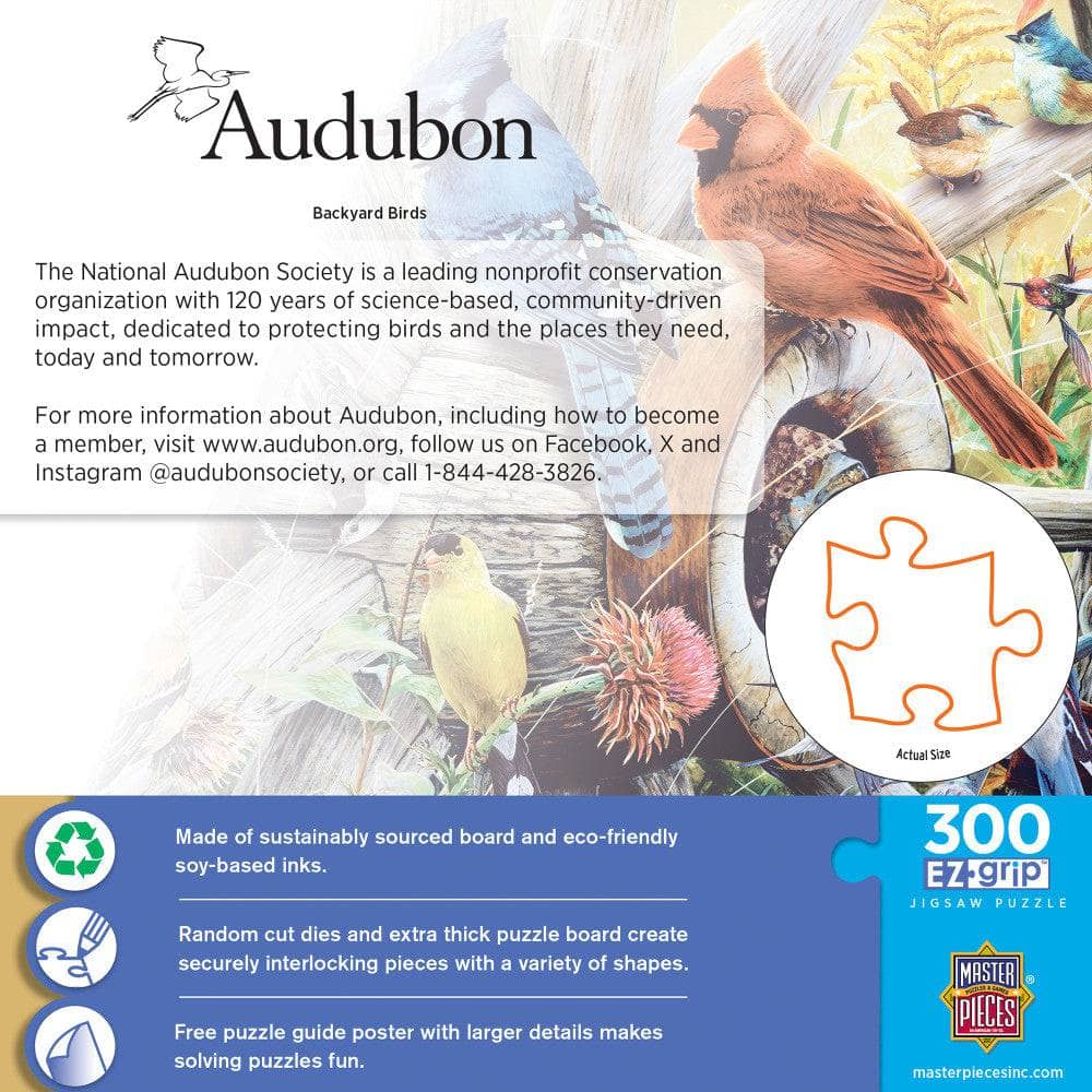 Audubon - Backyard Birds 300 Piece EZ Grip Jigsaw Puzzle - Image 3