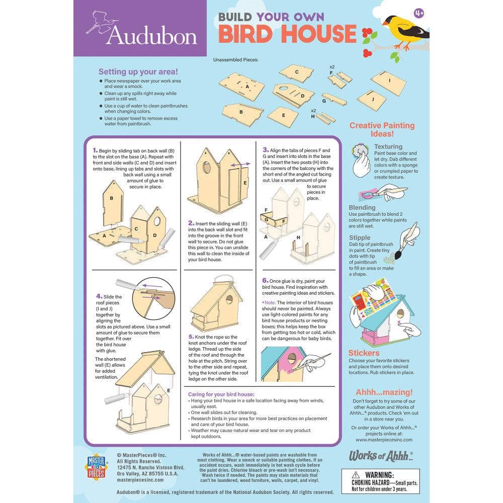Audubon - Bird House Buildable Wood Craft & Paint Kit - Image 4