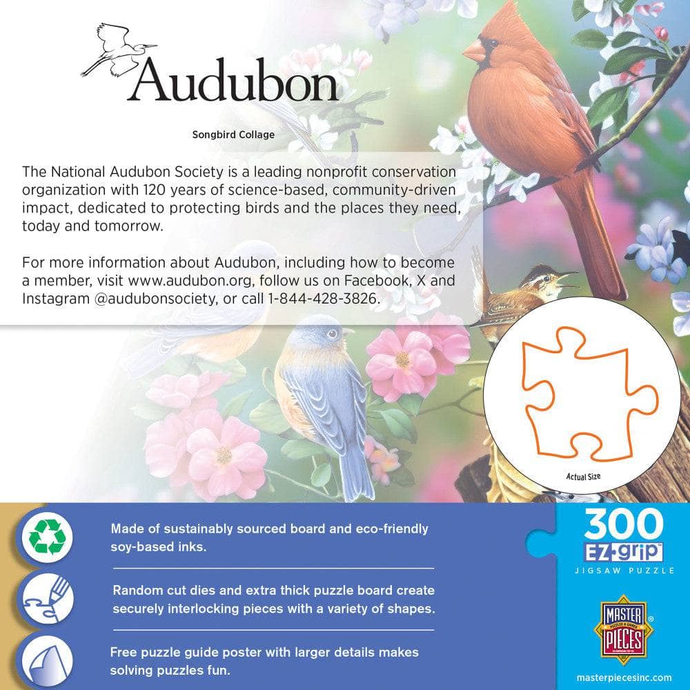 Audubon - Songbird Collage 300 Piece EZ Grip Jigsaw Puzzle - Image 3