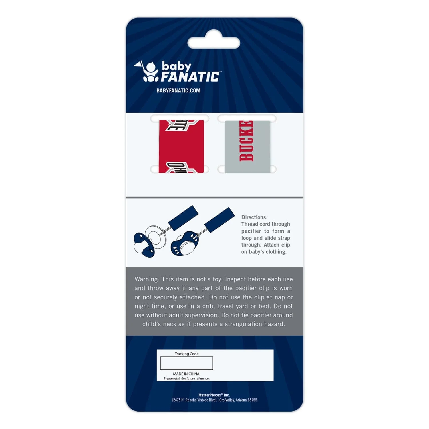 Ohio State Buckeyes - Pacifier Clip 2-Pack - Image 3