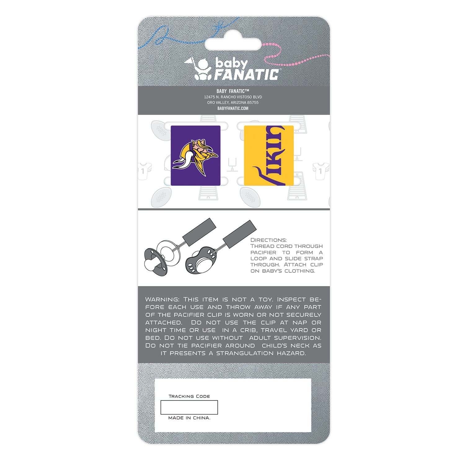 Minnesota Vikings - Pacifier Clip 2-Pack - Image 3