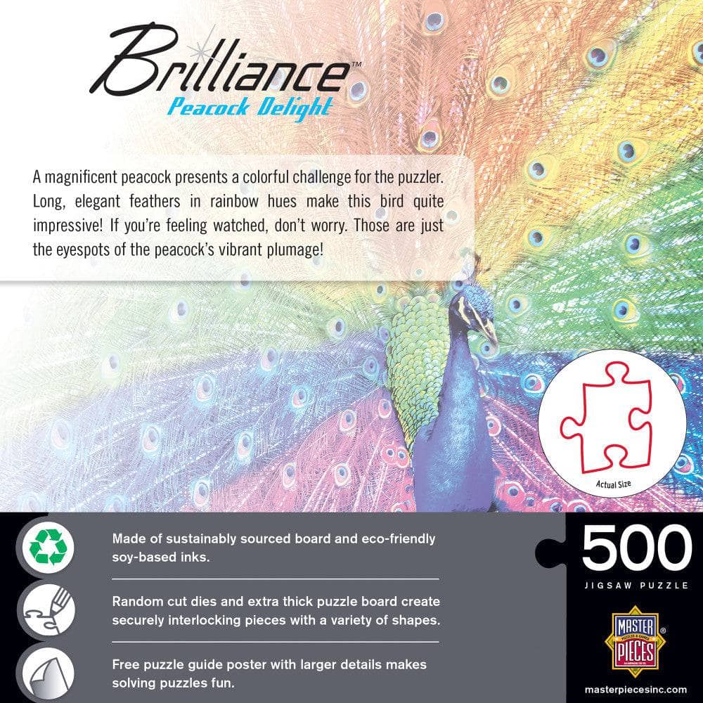 Brilliance - Peacock Delight 500 Piece Jigsaw Puzzle - Image 3