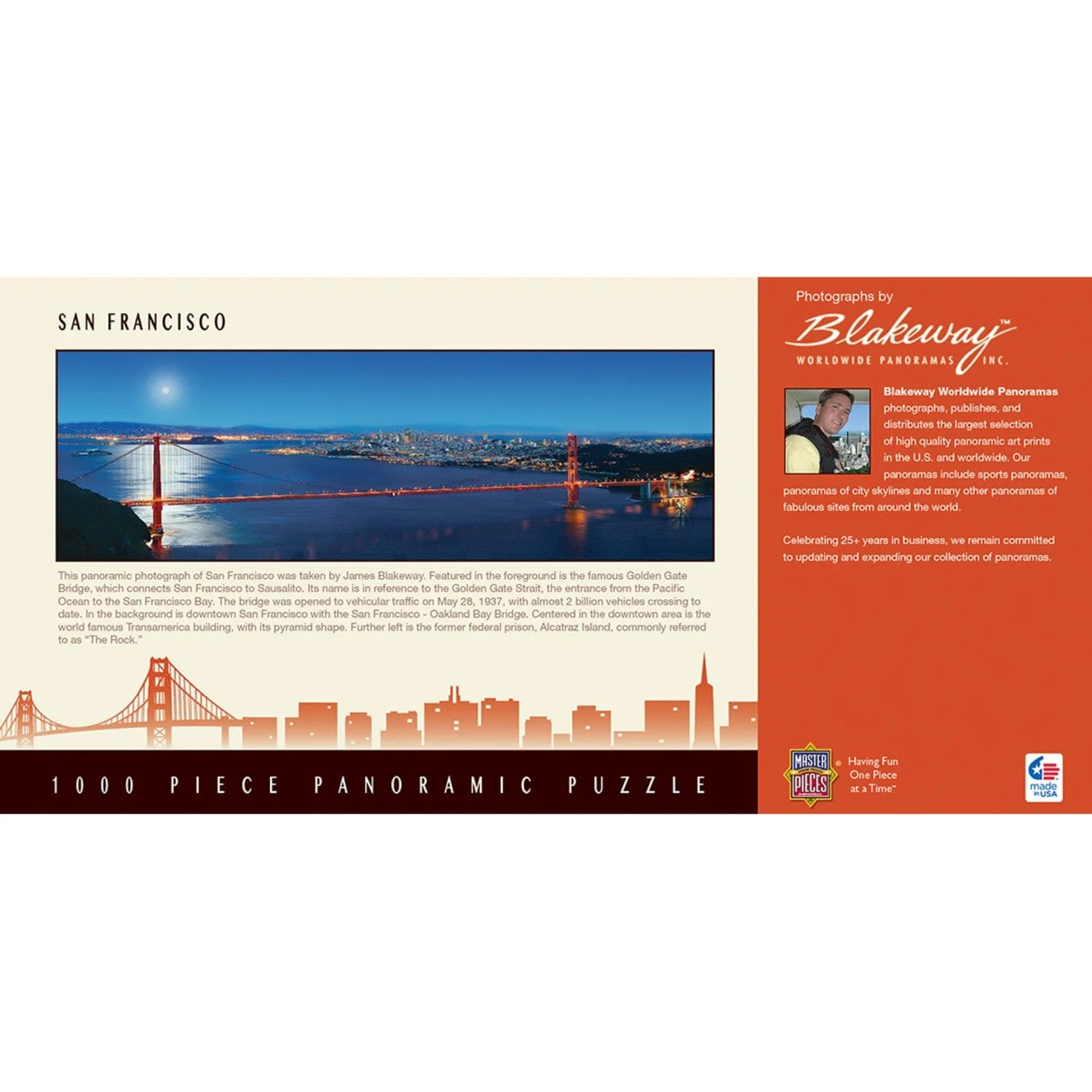 San Francisco, California 1000 Piece Panoramic Jigsaw Puzzle - Image 3