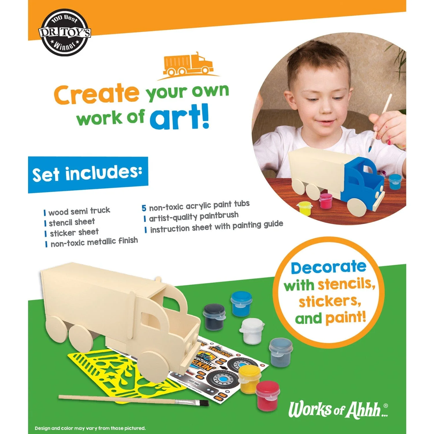 Semi Truck Wood Paint Set - Image 3