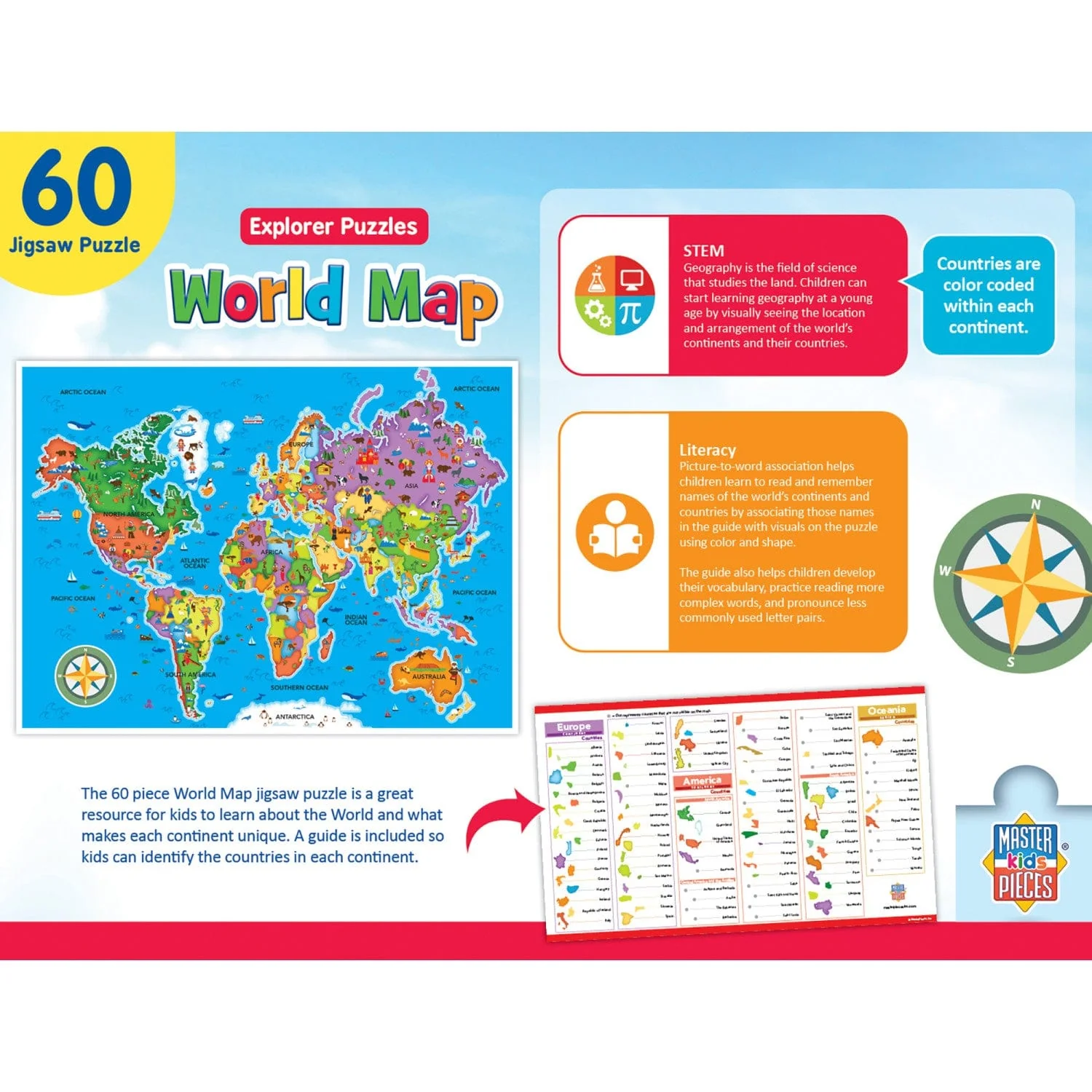 Explorer - World Map 60 Piece Jigsaw Puzzle - Image 3