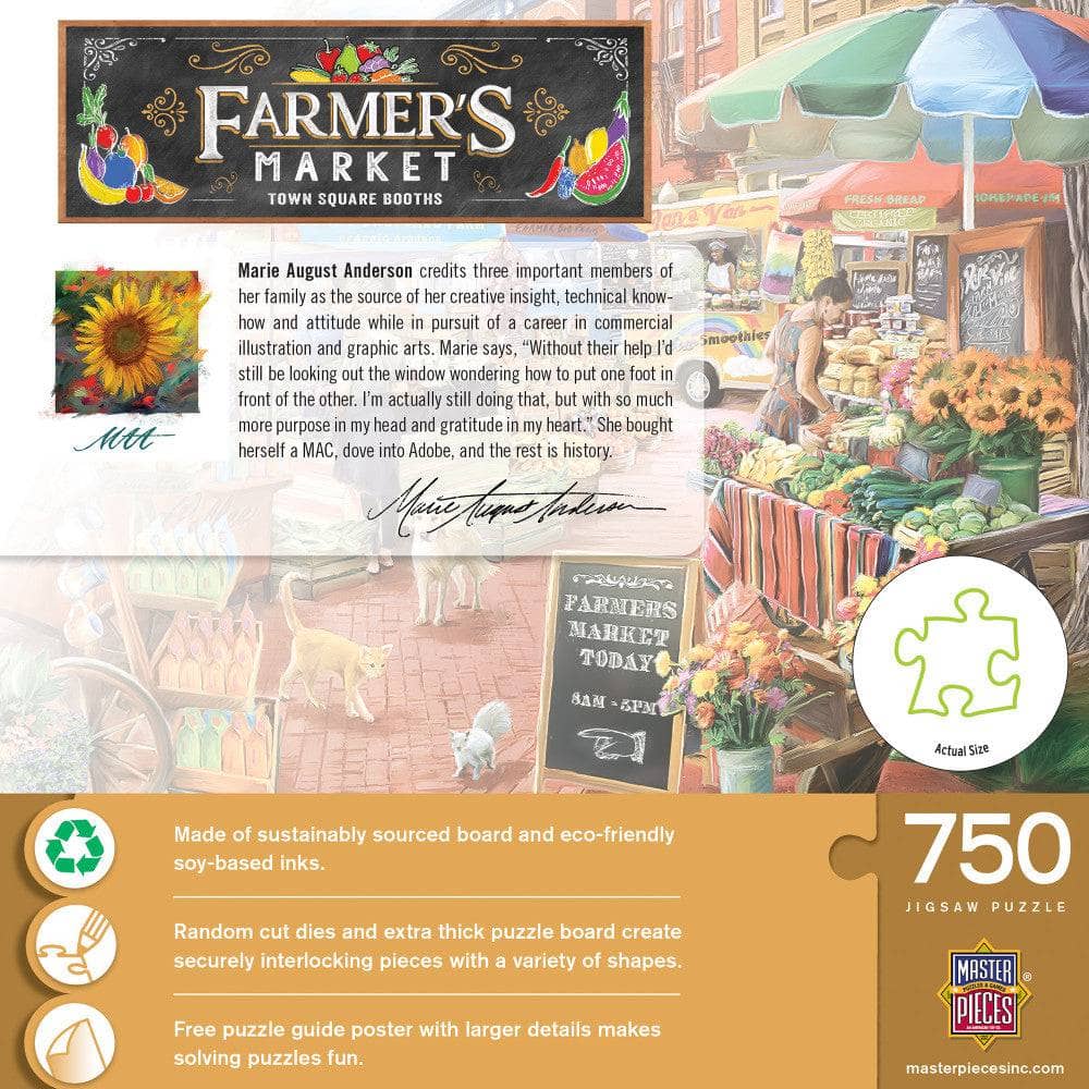 Farmer's Market - Town Square Booths 750 Piece Jigsaw Puzzle - Image 3
