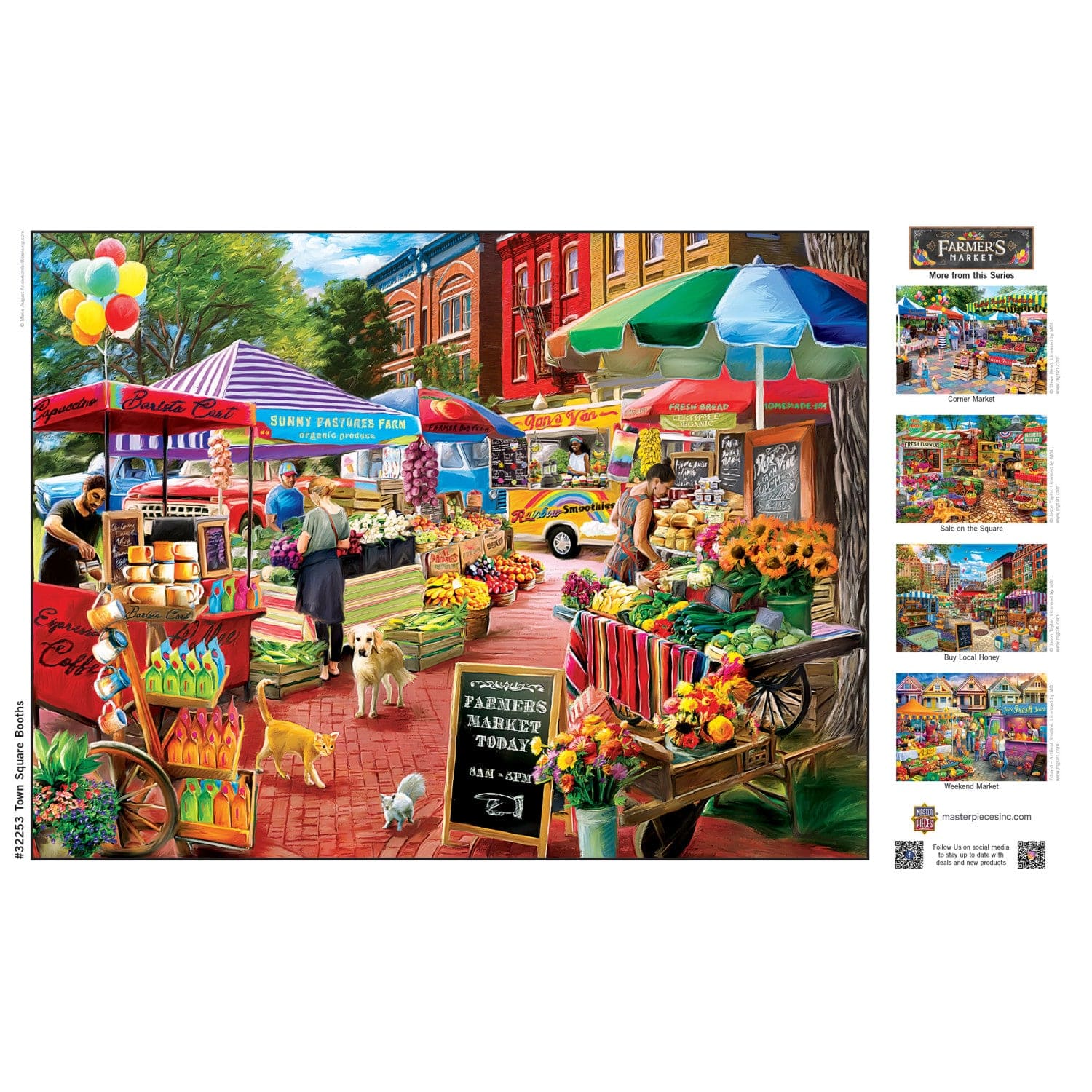 Farmer's Market - Town Square Booths 750 Piece Jigsaw Puzzle - Image 4