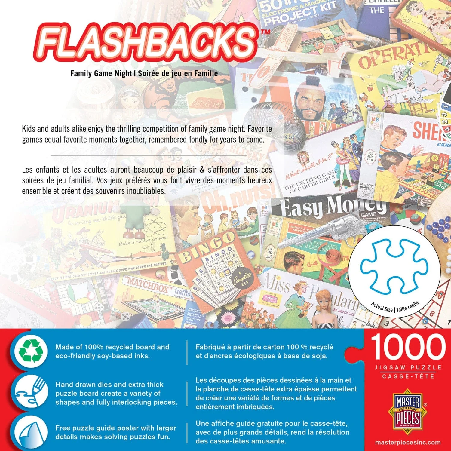 Flashbacks - Family Game Night 1000 Piece Jigsaw Puzzle - Image 3