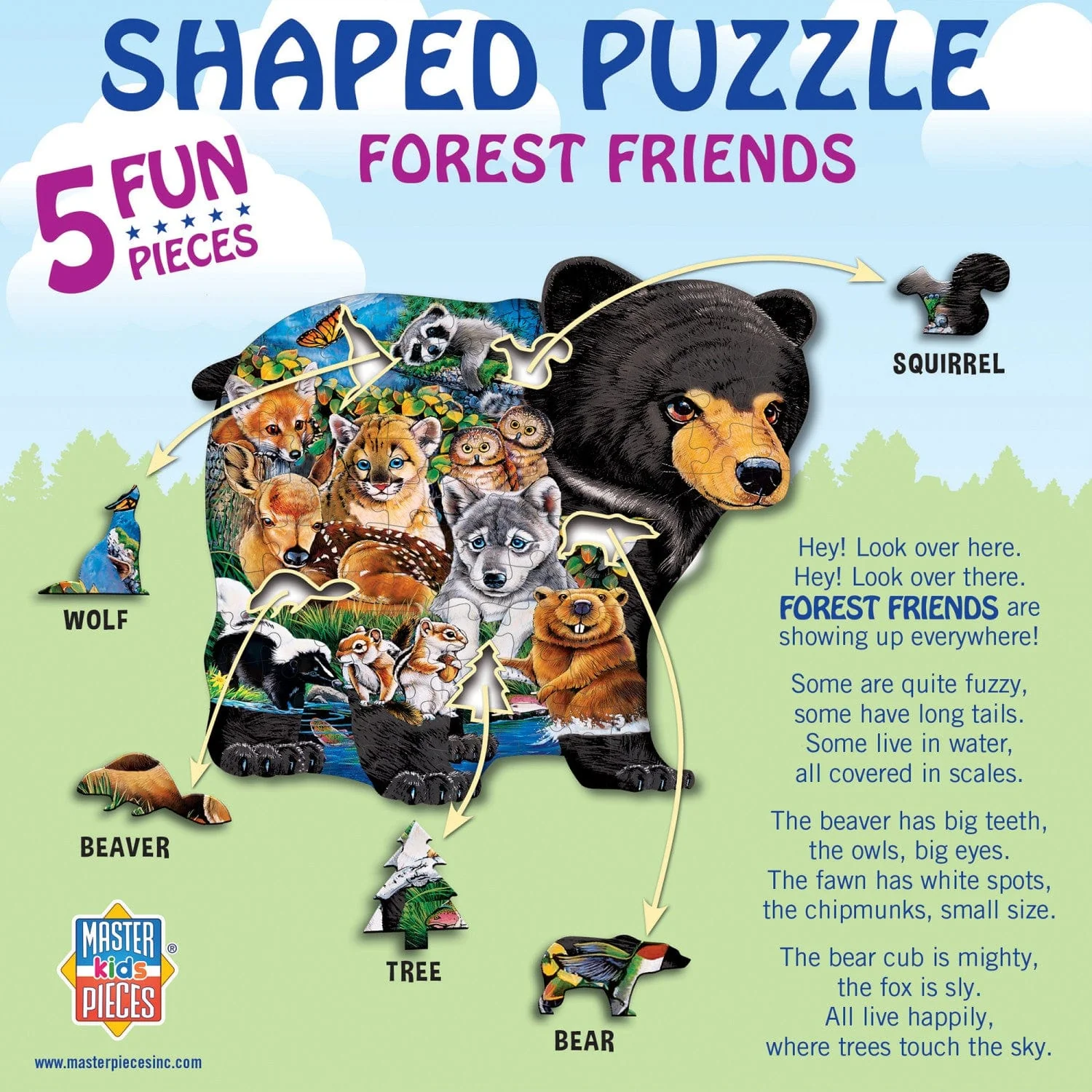 Forest Friends - 100 Piece Shaped Jigsaw Puzzle - Image 3