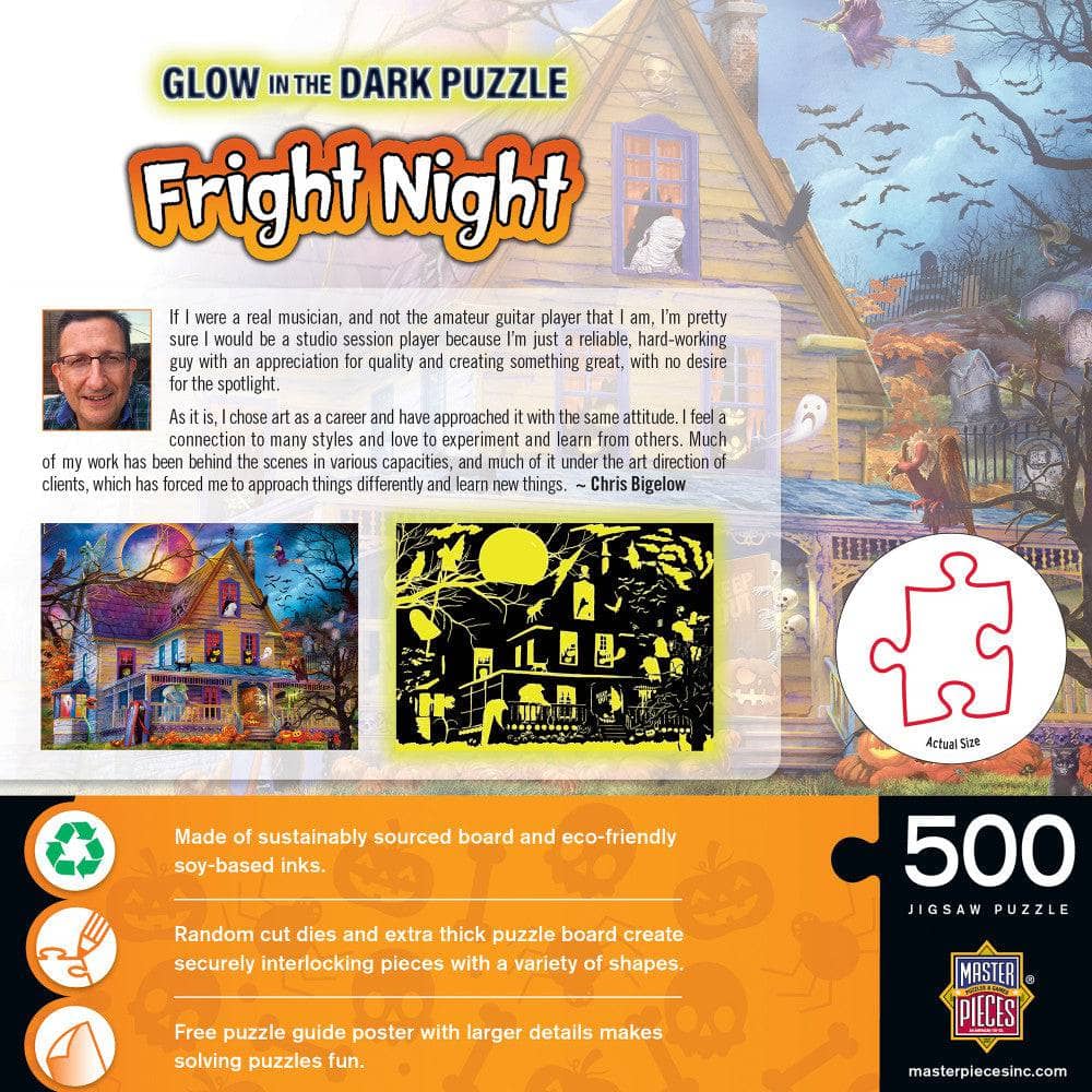 Glow in the Dark - Fright Night 500 Piece Jigsaw Puzzle - Image 3