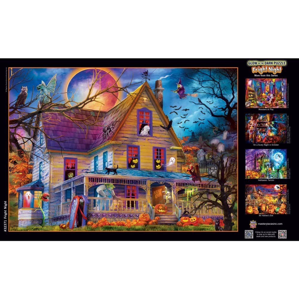 Glow in the Dark - Fright Night 500 Piece Jigsaw Puzzle - Image 4