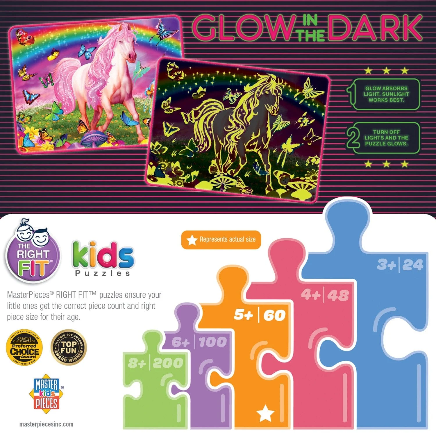 Glow in the Dark - Rainbow World 60 Piece Jigsaw Puzzle - Image 3