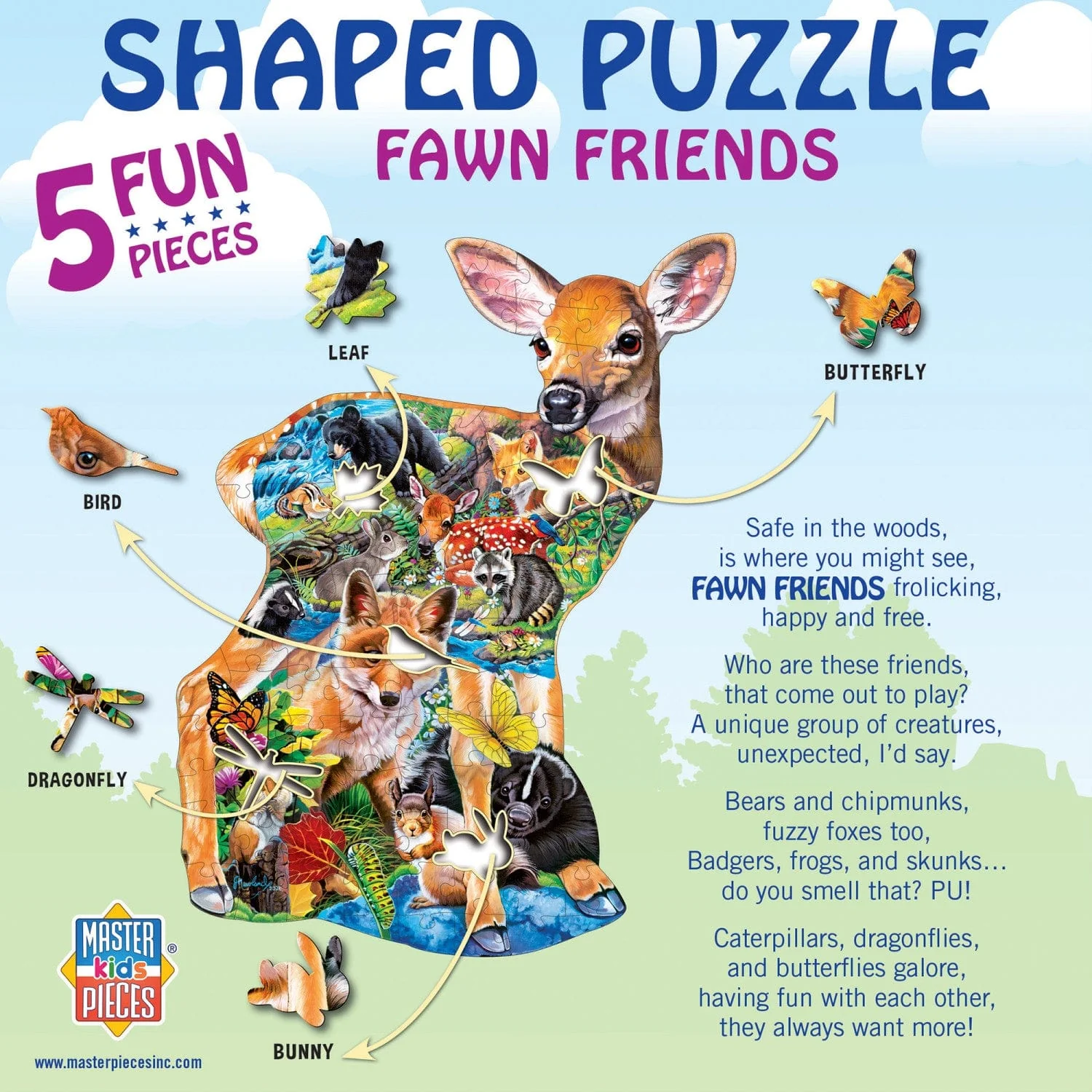 Fawn Friends - 100 Piece Shaped Jigsaw Puzzle - Image 3