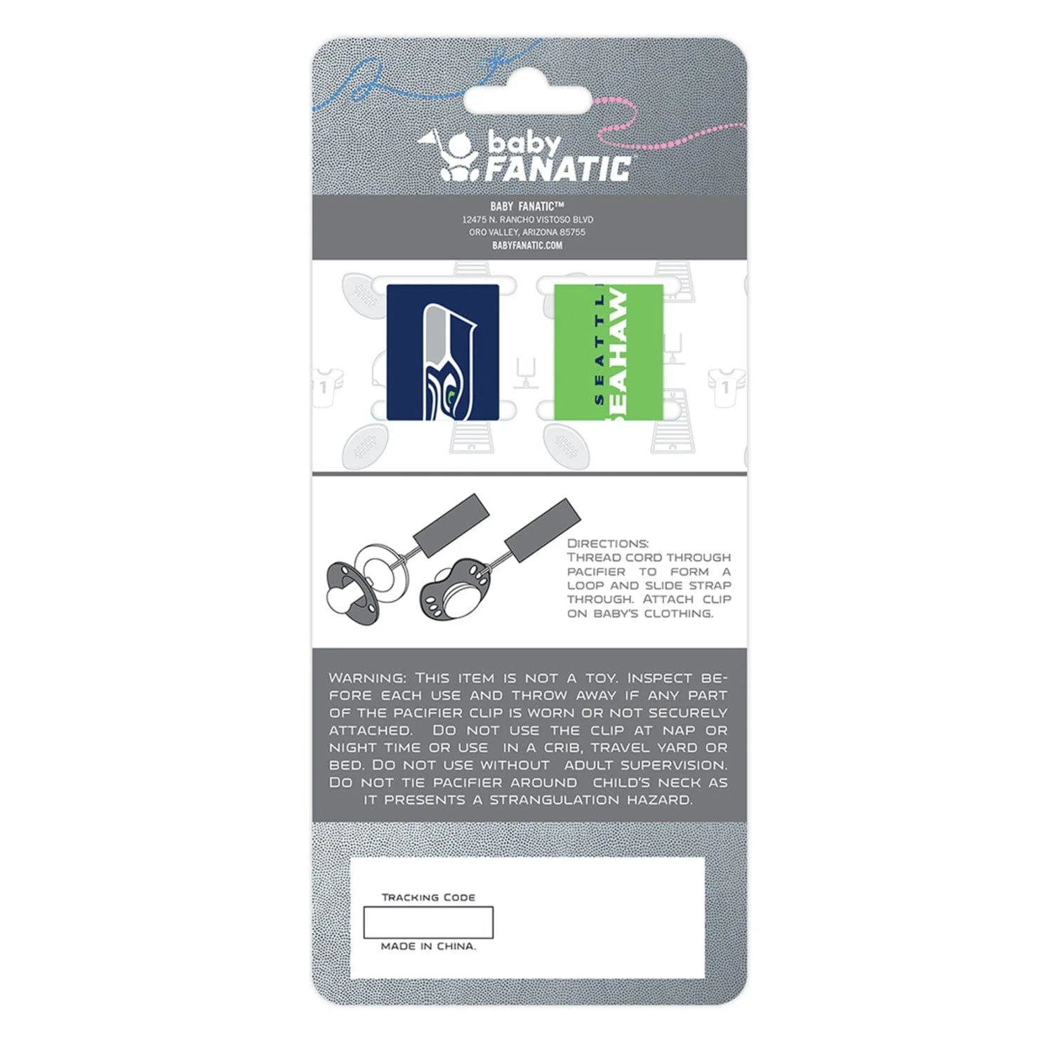 Seattle Seahawks - Pacifier Clip 2-Pack - Image 3