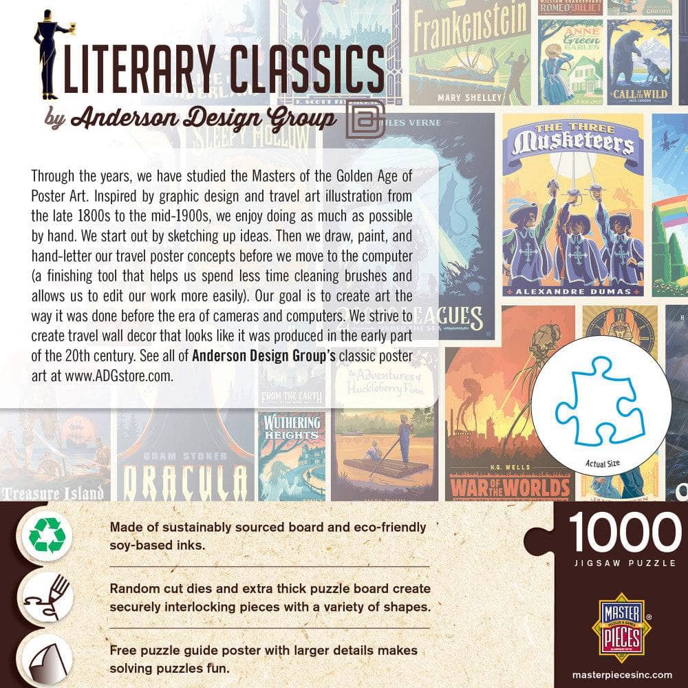 Vintage Posters - Literary Classics 1000 Piece Jigsaw Puzzle - Image 3