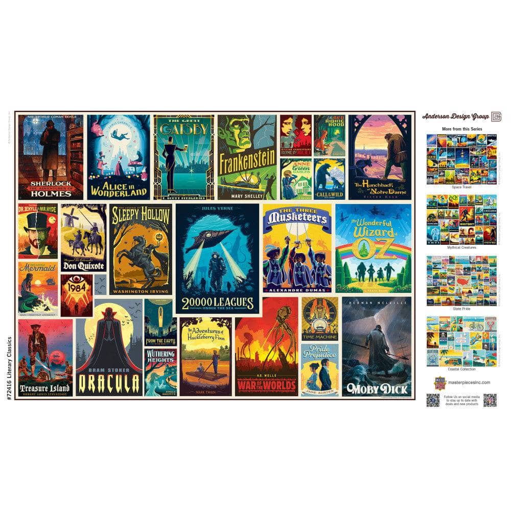 Vintage Posters - Literary Classics 1000 Piece Jigsaw Puzzle - Image 4