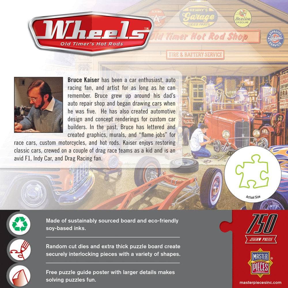 Wheels - Old Timer's Hot Rods 750 Piece Jigsaw Puzzle - Image 3