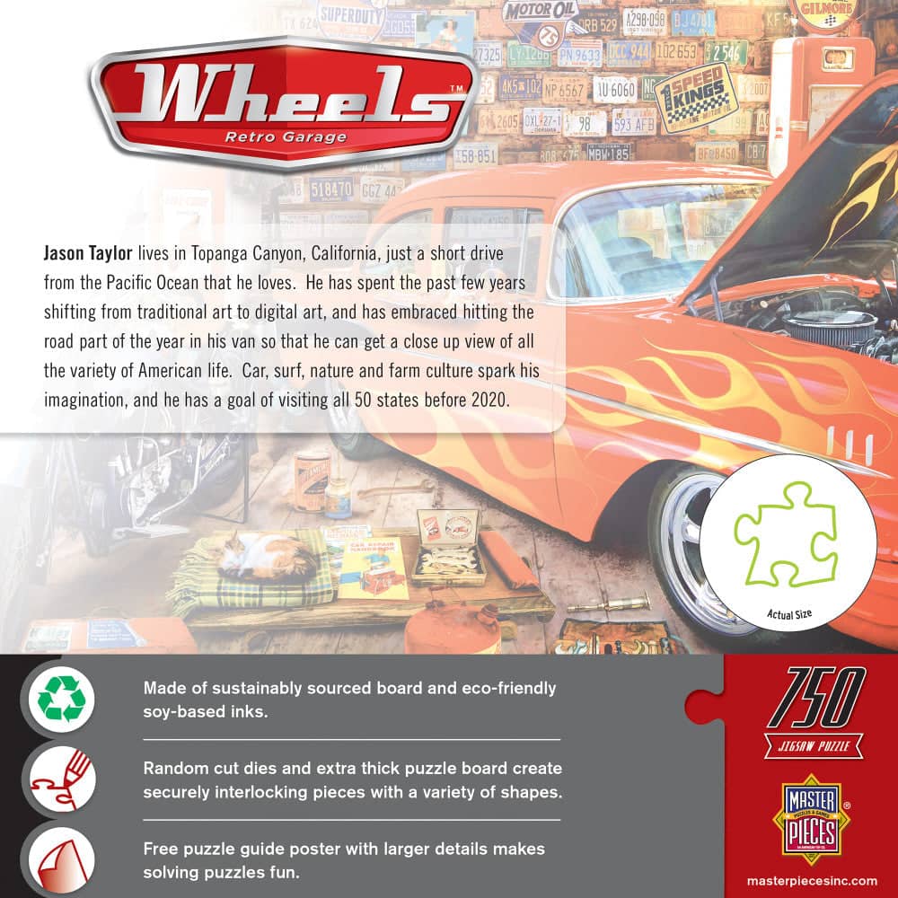 Wheels - Retro Garage 750 Piece Jigsaw Puzzle - Image 3