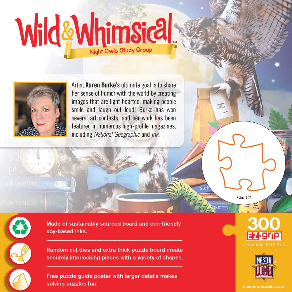 Wild & Whimsical - Night Owls Study Group 300 Piece EZ Grip Jigsaw Puzzle - Image 3