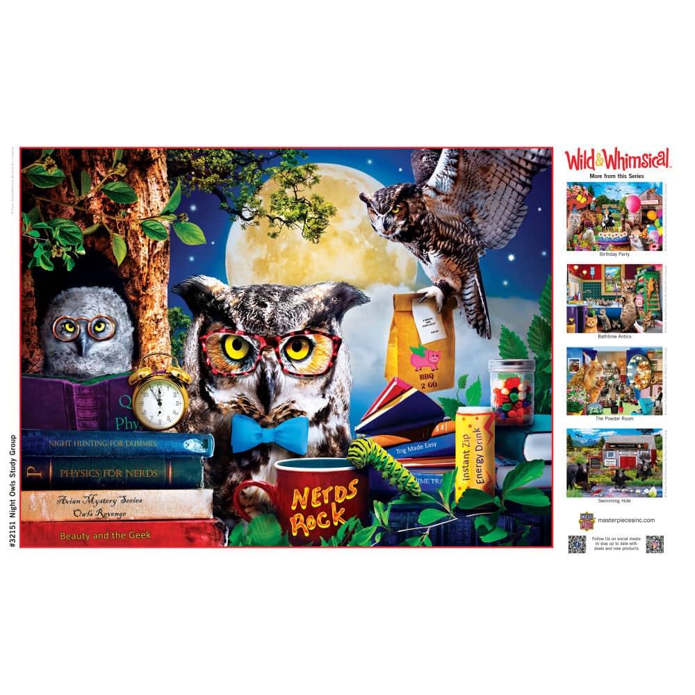 Wild & Whimsical - Night Owls Study Group 300 Piece EZ Grip Jigsaw Puzzle - Image 4