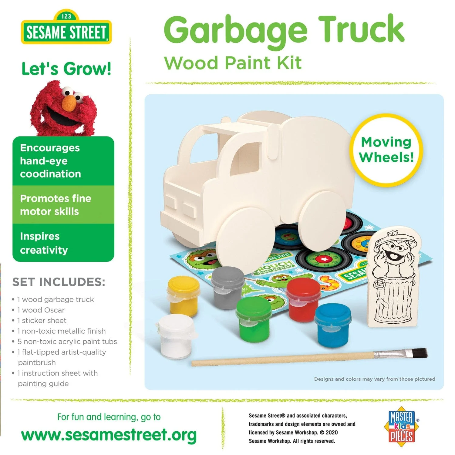 Sesame Street - Garbage Truck Wood Craft & Paint Kit - Image 3