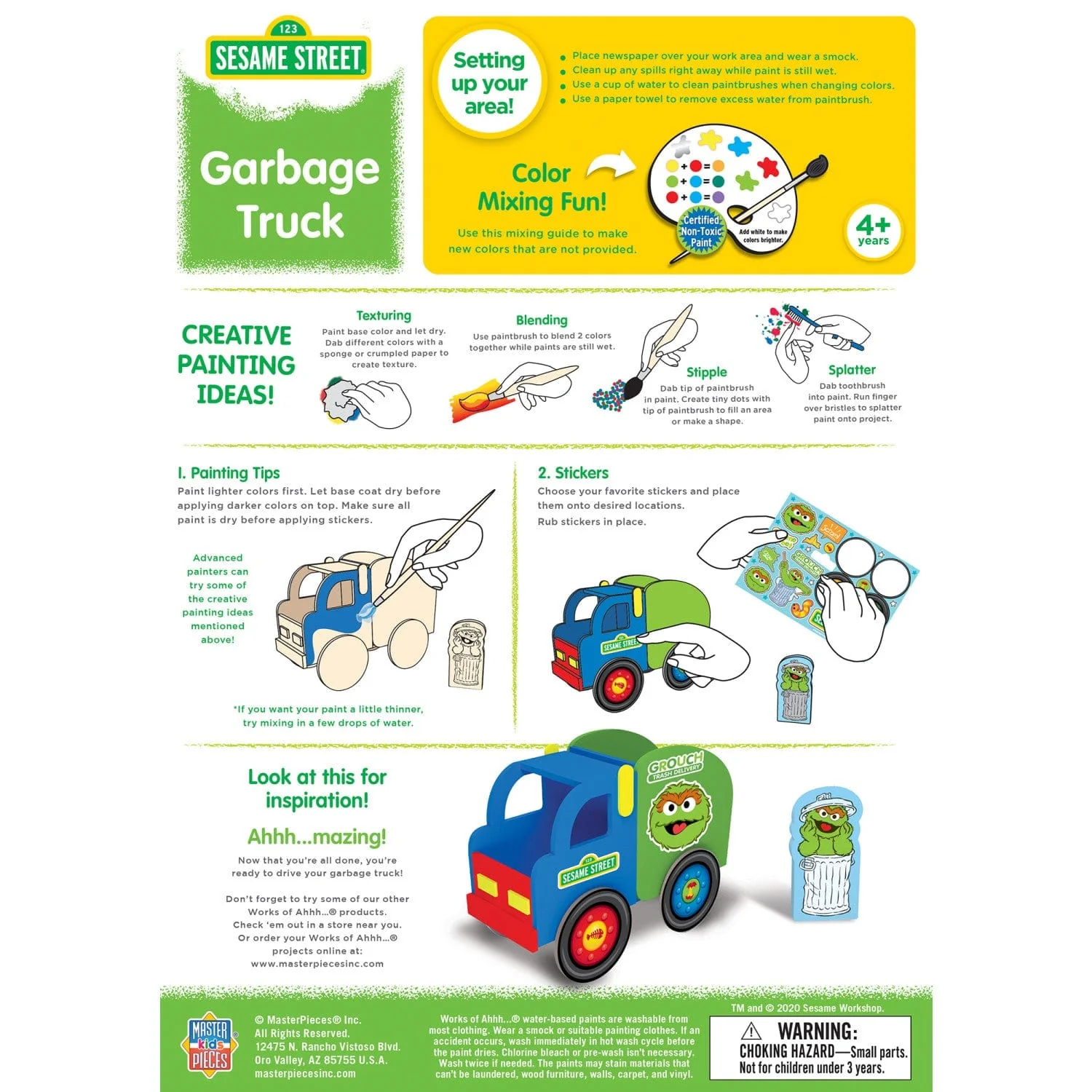 Sesame Street - Garbage Truck Wood Craft & Paint Kit - Image 4